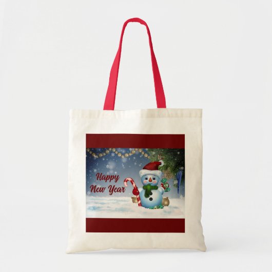 Cute Snowman Holiday Canvas tas (Voorkant)
