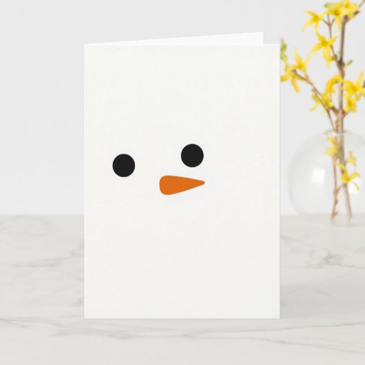 Cute Snowman Holiday Card Kaart (Gele Bloem)