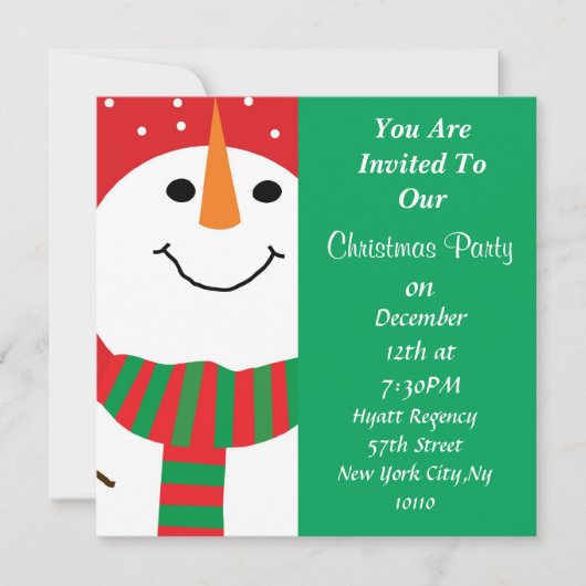 Cute Snowman Holiday Party Invitation All Occaise Kaart (Voorkant)