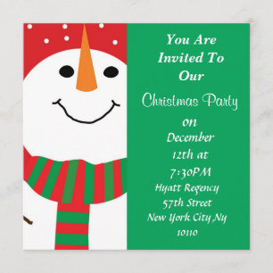 Cute Snowman Holiday Party Invitation All Occaise Kaart
