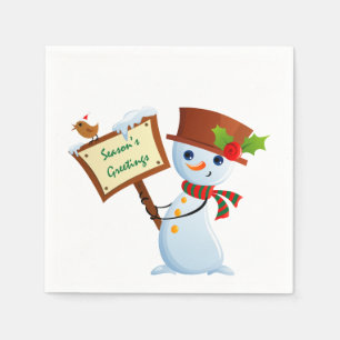 Cute Snowman Holiday Party Paper Napkin set Servetten