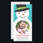 Cute Snowman Holiday Photo Card Feestdagenkaart<br><div class="desc">Hier is een schattige maar moderne sneeuwman die perfect is voor het maken van foto's van kinderen.</div>