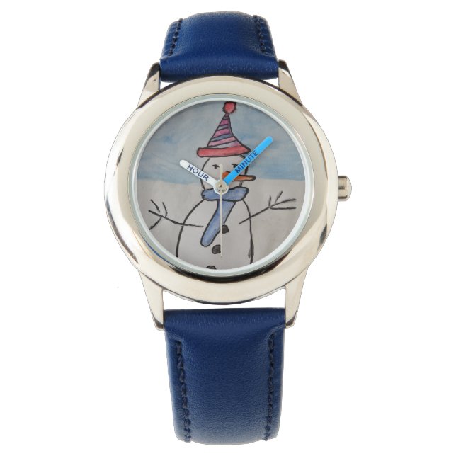 Cute Snowman Horloge (Voorkant)