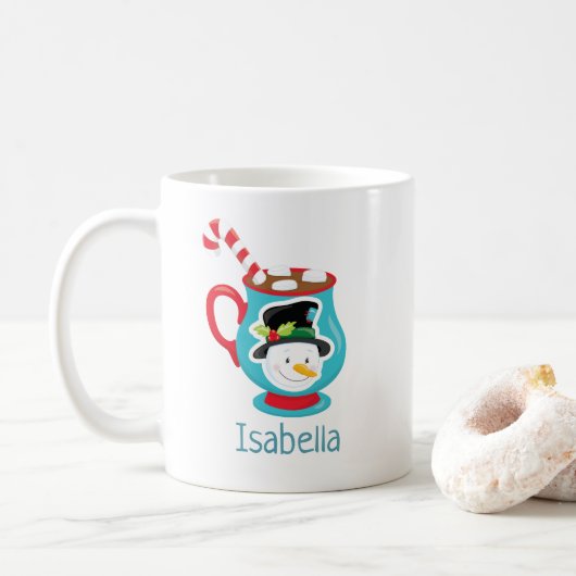 Cute Snowman Hot Cocoa Persoonlijke kerstMok Koffiemok (Met donut)