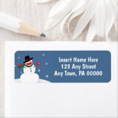 Cute Snowman in Covid-19 Face Mask Etiket (Insitu)