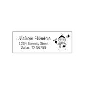 Cute Snowman in het gebreide Pet en het Scarf-adre Zelfinktende Stempel (Design)