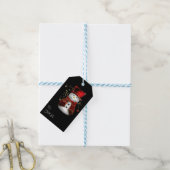 Cute Snowman in Red Velvet Kerstmis Cadeaulabel (Met Touw)