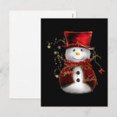 Cute Snowman in Red Velvet Kerstmis Feestdagenkaart (Voorkant / Achterkant)