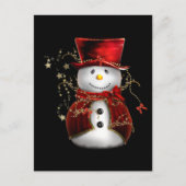 Cute Snowman in Red Velvet Kerstmis Feestdagenkaart (Voorkant)