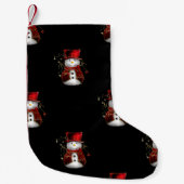 Cute Snowman in Red Velvet Kerstmis Kleine Kerstsok (Voorkant)