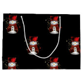 Cute Snowman in Red Velvet Kerstmis Large Cadeautasje (Achterkant)
