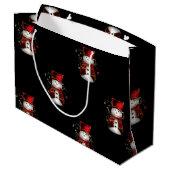 Cute Snowman in Red Velvet Kerstmis Large Cadeautasje (Achterkant Gekanteld)