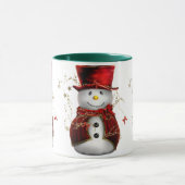 Cute Snowman in Red Velvet Kerstmis Mok (Midden)