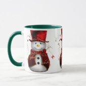 Cute Snowman in Red Velvet Kerstmis Mok (Links)