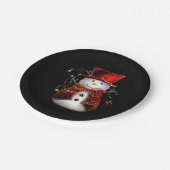 Cute Snowman in Red Velvet Kerstmis Papieren Bordje (Gekanteld)