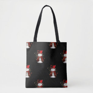 Cute Snowman in Red Velvet Kerstmis Tote Bag