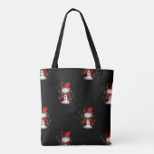 Cute Snowman in Red Velvet Kerstmis Tote Bag (Achterkant)