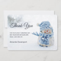 Cute Snowman in Winter Fotografie Kerstmis