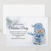 Cute Snowman in Winter Fotografie Kerstmis Kaart (Voorkant / Achterkant)