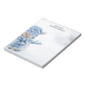 Cute Snowman in Winter Fotografie Kerstmis Notitieblok (Linkerzijde)