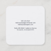 Cute Snowman in Winter Fotografie Kerstmis Vierkante Visitekaartje (Achterkant)