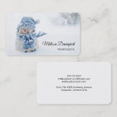 Cute Snowman in Winter Fotografie Kerstmis Visitekaartje (Voorkant / Achterkant)