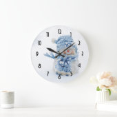 Cute Snowman in Winter Photograph Christmas Grote Klok (Huis)
