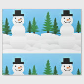Cute Snowman in Winter Wonderland Cadeaupapier (Vlak)