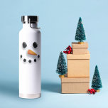 Cute Snowman Insulated Waterfles<br><div class="desc">Schuif het sneeuwgezicht op een witte geïsoleerde fles voor warm en koud!</div>