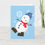 Cute Snowman Kaart<br><div class="desc">Voeg je eigen aangepaste vakantiegroet toe. U kunt de tekst in het binnenland kopiëren en een vakantiebericht met de zelfde doopvontstijl en kleur toevoegen.</div>