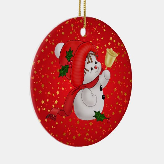 Cute Snowman Keramisch Ornament (Rechts)