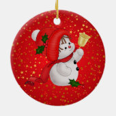 Cute Snowman Keramisch Ornament (Achterkant)