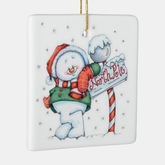 Cute Snowman Keramisch Ornament (Rechts)