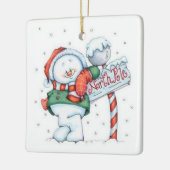 Cute Snowman Keramisch Ornament (Links)