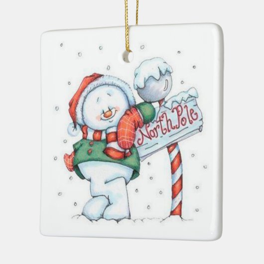 Cute Snowman Keramisch Ornament (Links)
