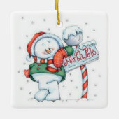 Cute Snowman Keramisch Ornament (Voorkant)