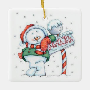 Cute Snowman Keramisch Ornament