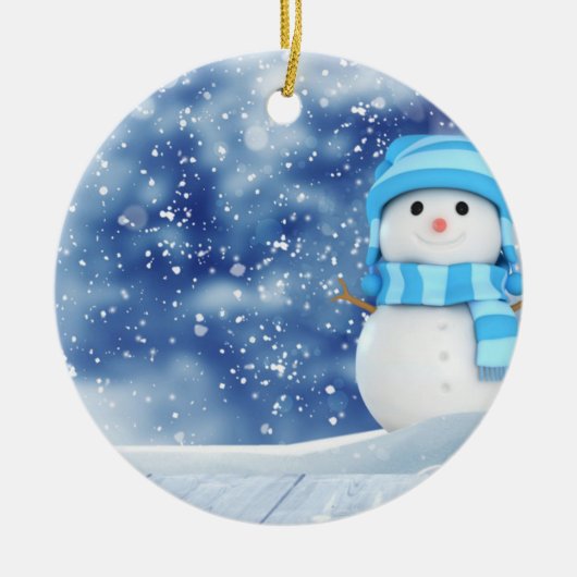 Cute Snowman Keramisch Ornament (Voorkant)