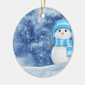 Cute Snowman Keramisch Ornament (Links)