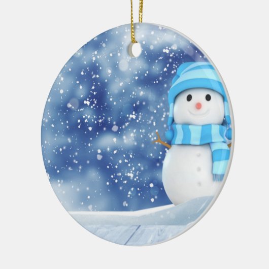 Cute Snowman Keramisch Ornament (Links)