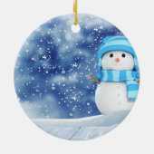 Cute Snowman Keramisch Ornament (Achterkant)