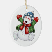 Cute Snowman Keramisch Ornament (Rechts)