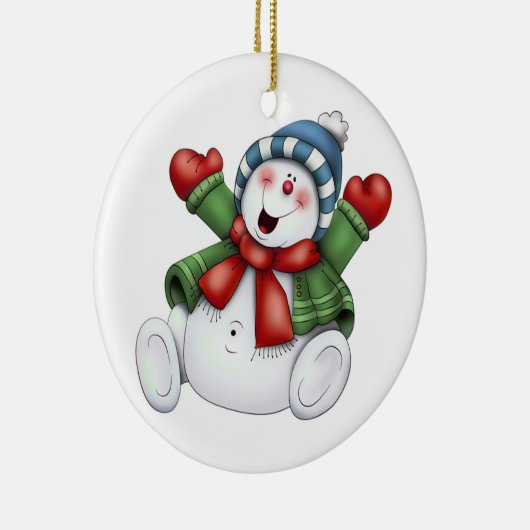 Cute Snowman Keramisch Ornament (Rechts)