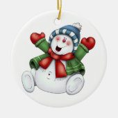 Cute Snowman Keramisch Ornament (Voorkant)