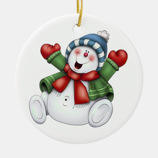 Cute Snowman Keramisch Ornament (Voorkant)