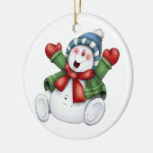 Cute Snowman Keramisch Ornament (Links)