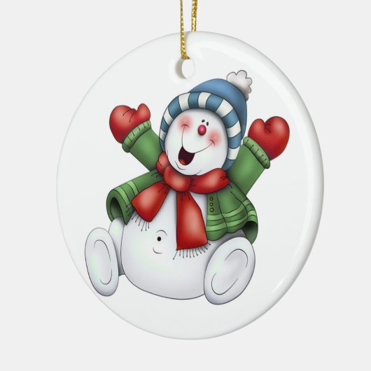 Cute Snowman Keramisch Ornament (Links)