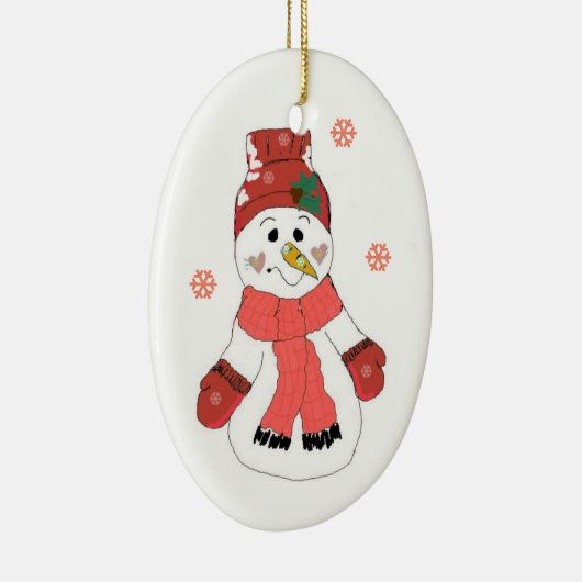 Cute Snowman Keramisch Ornament (Rechts)