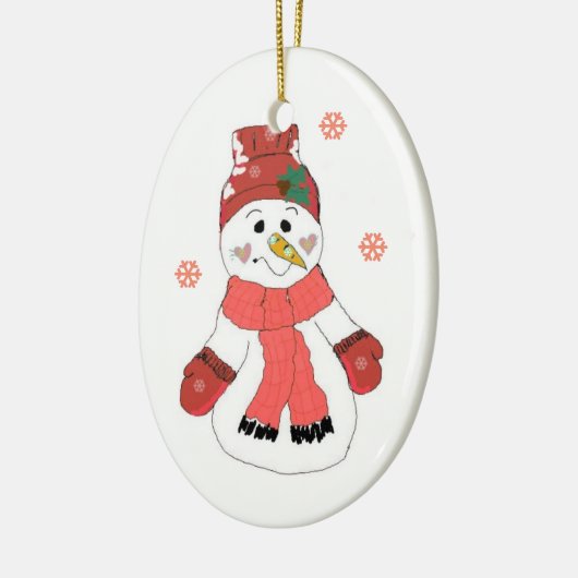 Cute Snowman Keramisch Ornament (Links)