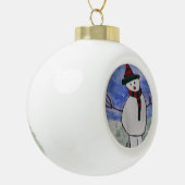 Cute Snowman Keramische Bal Ornament (Links)